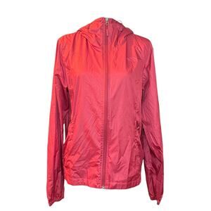North Face Women's Red Zip Up Windbreaker Size Large